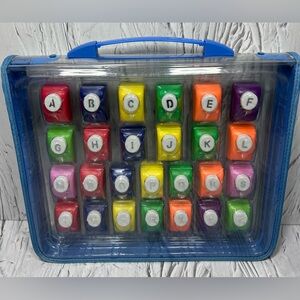 Set Of 26 A-Z Metal Scrapbooking Alphabet Paper Punch Stamp Set w/ Case